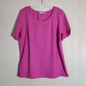 Joan Rivers Pink Short Sleeve T-Shirt,  Sz L
